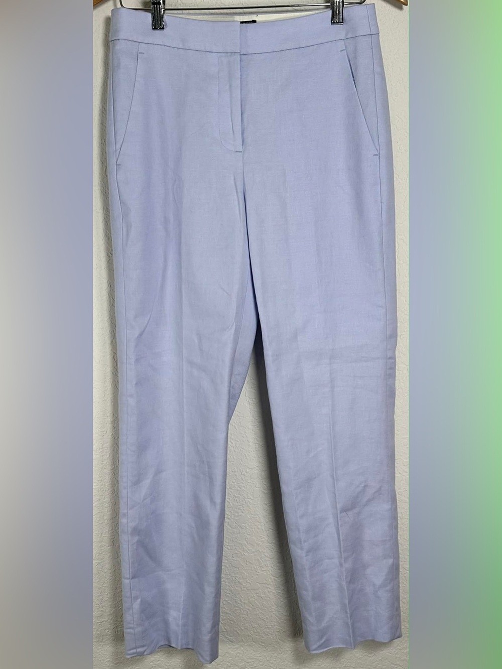 J. Crew Kate Linen Blend Straight-Leg Pants in Light Blue NWT